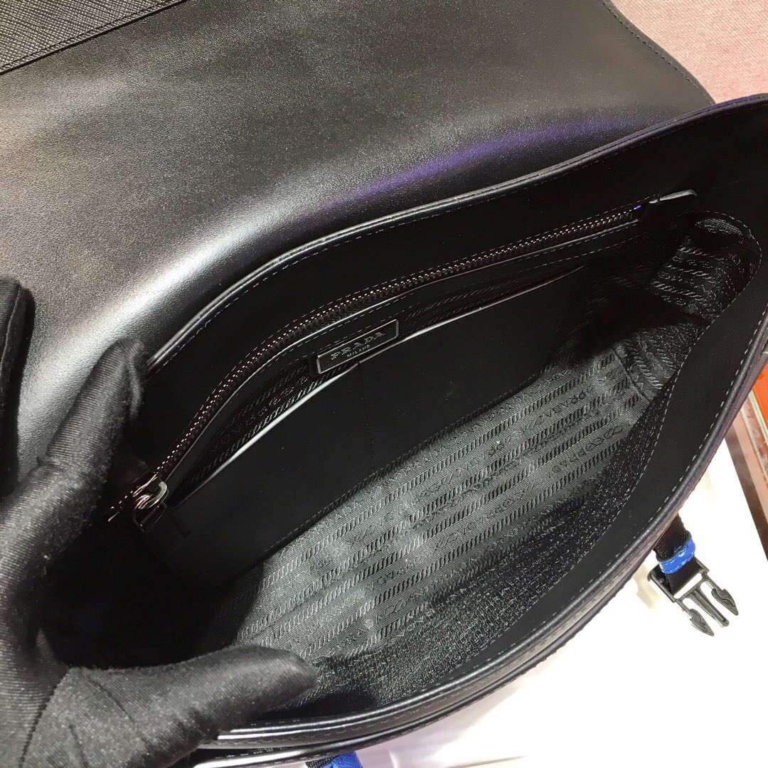 Replica Prada 2VD018 Shoulder Bag Men Black and Blue