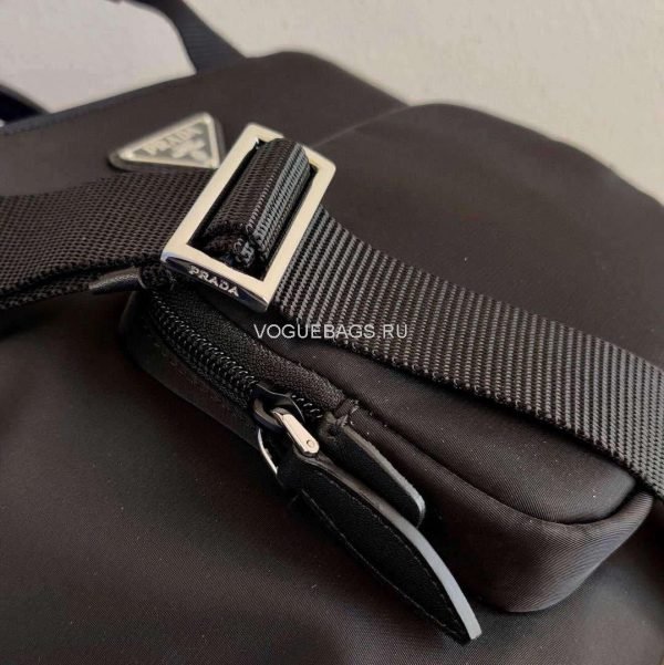 Replica Prada 1BG354 tote shoulder hanbag Nylon calfskin leather Black