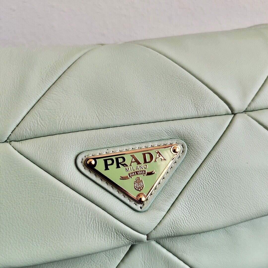 Replica Prada 1BD292 Prada System nappa leather patchwork Bag Green