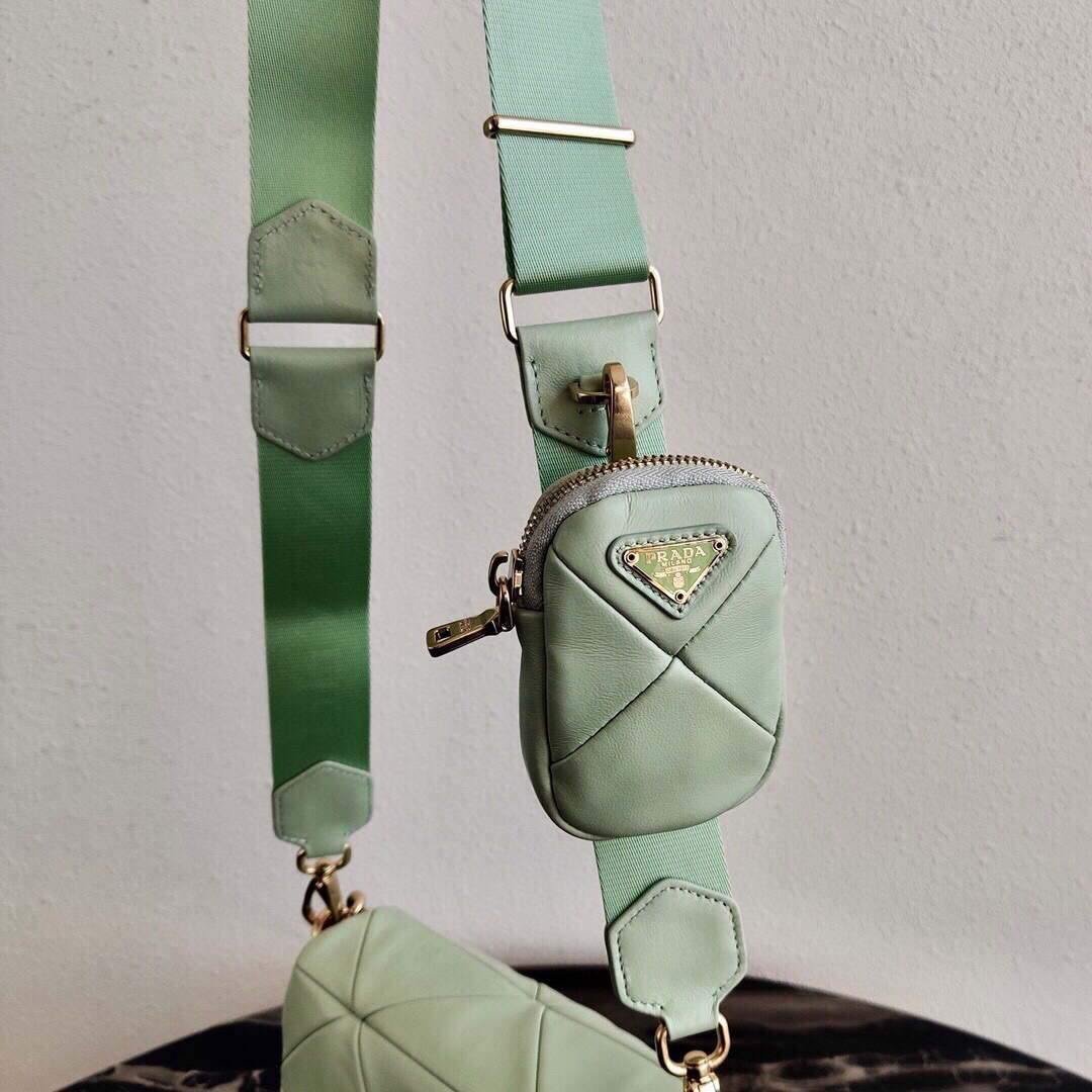 Replica Prada 1BD292 Prada System nappa leather patchwork Bag Green