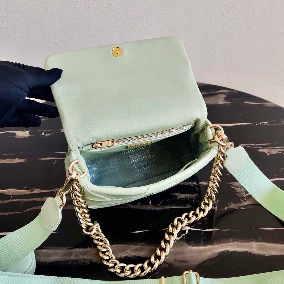 Replica Prada 1BD292 Prada System nappa leather patchwork Bag Green