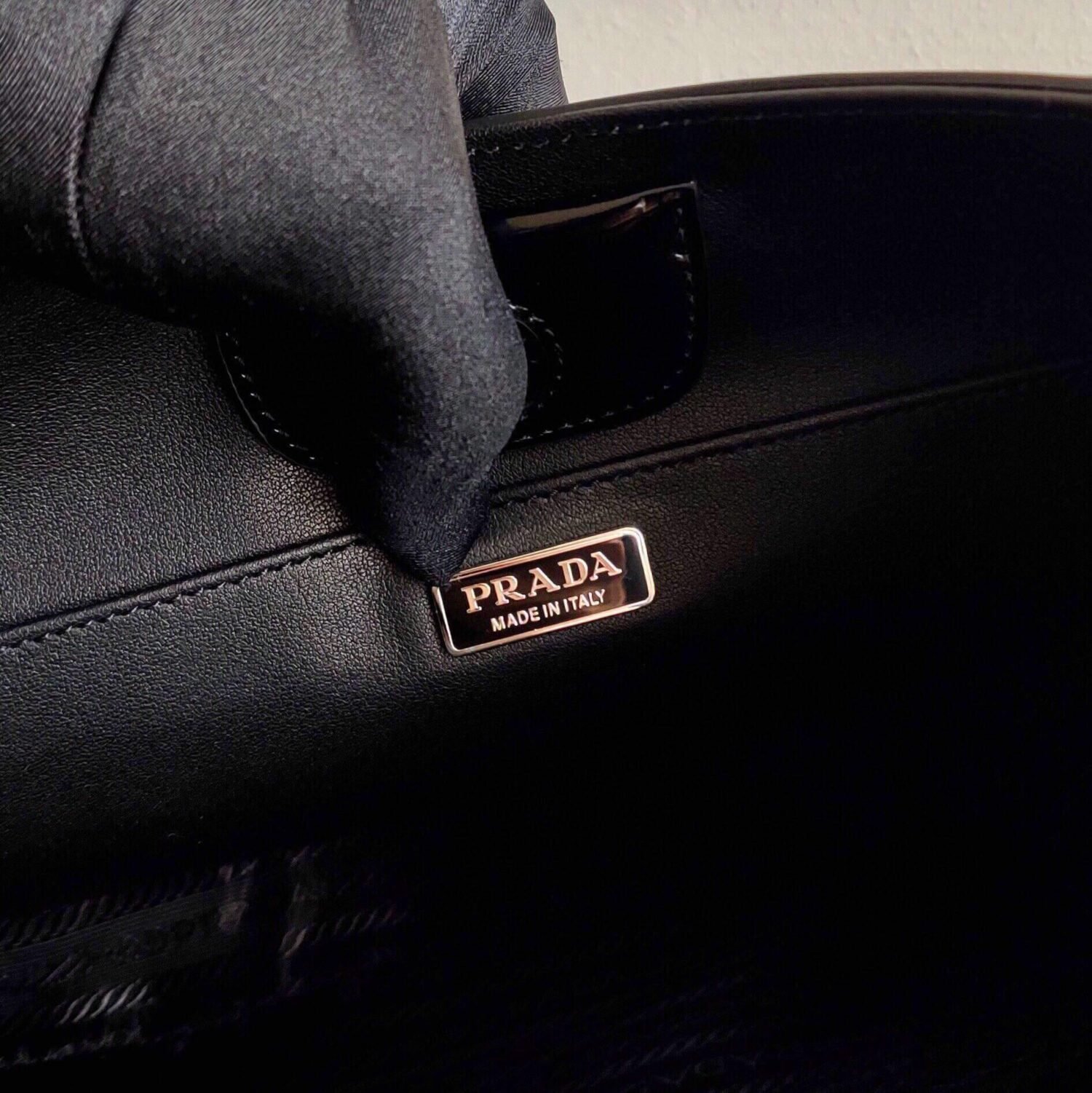 Replica Prada 1BC156 Prada Cleo Brushed Leather Shoulder Bag Black