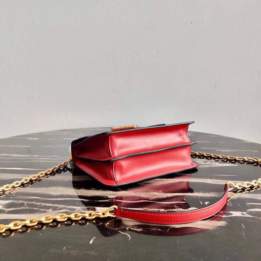 Replica Prada Saffiano Leather Symbole Bag 1BN021 Red