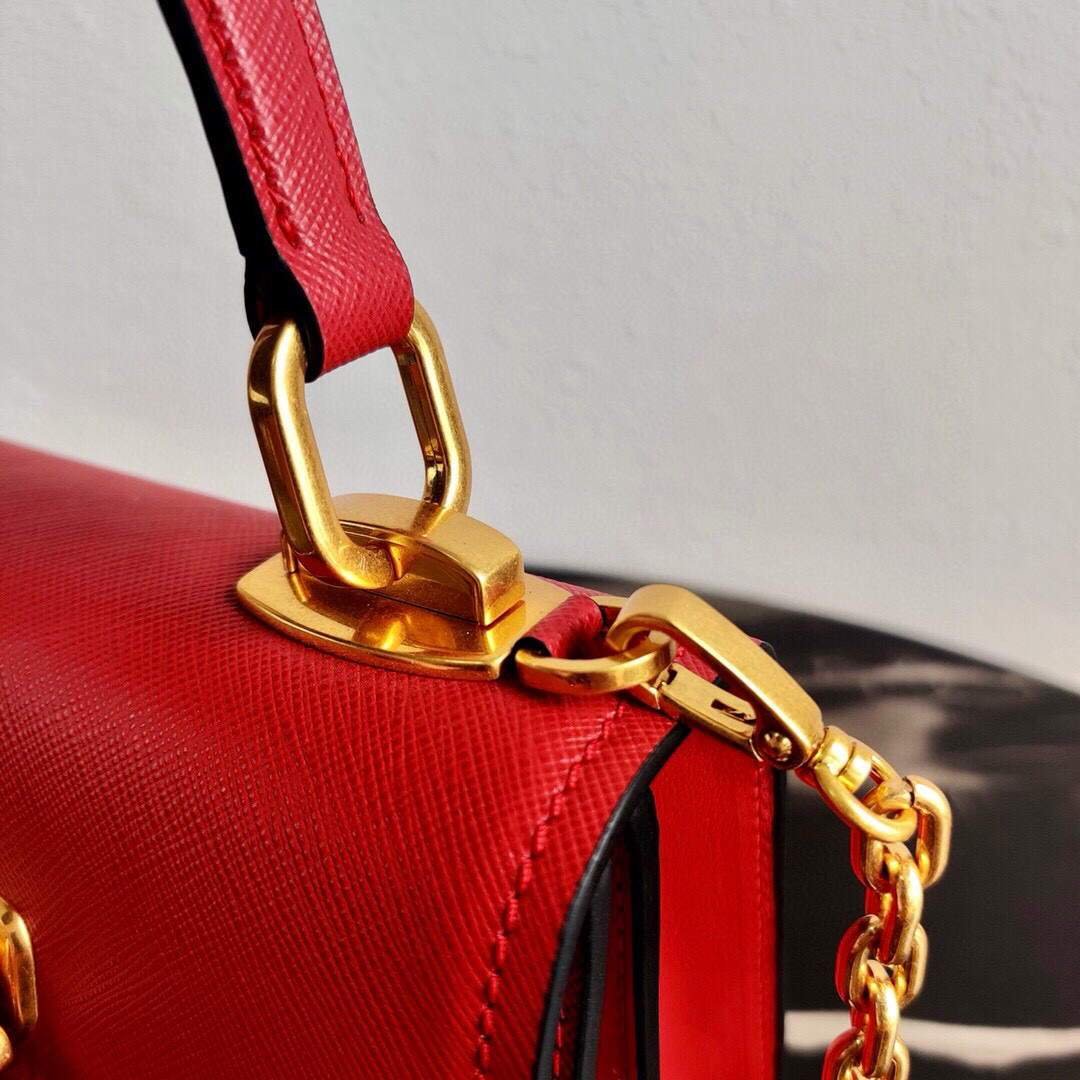 Replica Prada Saffiano Leather Symbole Bag 1BN021 Red