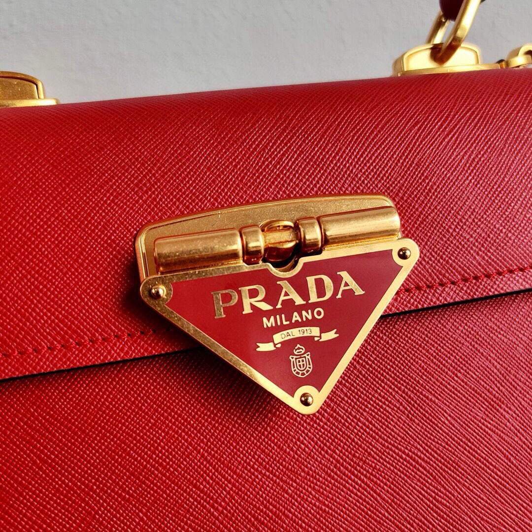 Replica Prada Saffiano Leather Symbole Bag 1BN021 Red