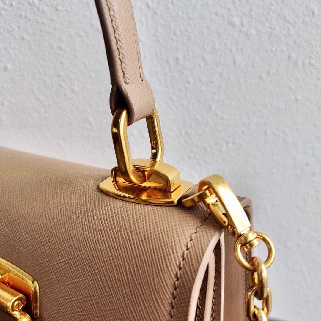 Replica Prada Saffiano Leather Symbole Bag 1BN021 Apricot