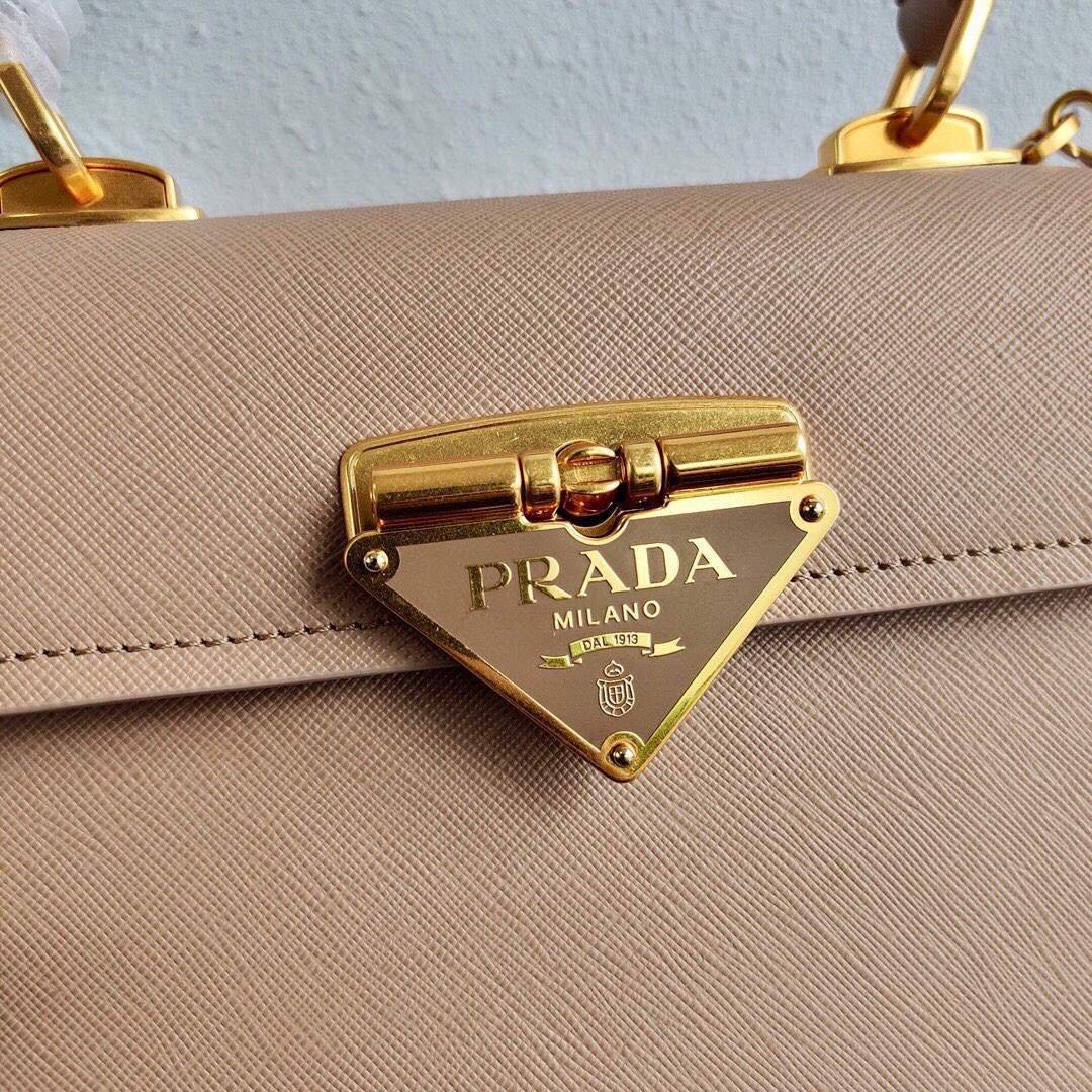 Replica Prada Saffiano Leather Symbole Bag 1BN021 Apricot