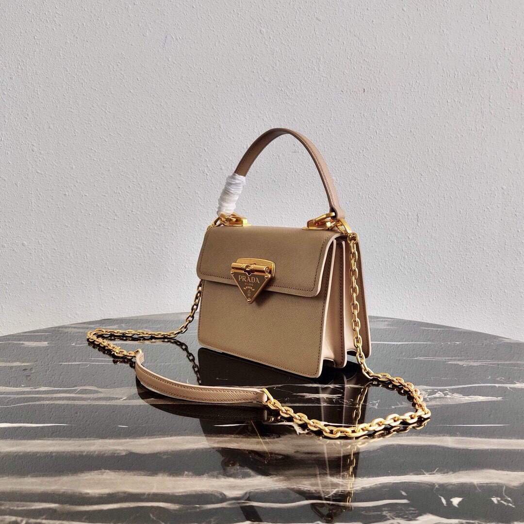 Replica Prada Saffiano Leather Symbole Bag 1BN021 Apricot