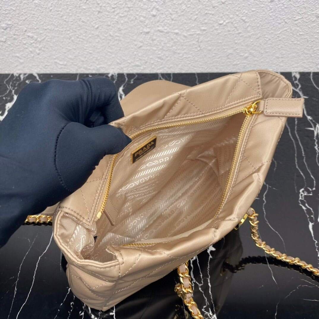 replica handbags, knock off purses, knockoff handbags, fake designer handbags, replica designer handbags, replica handbags,high quality replica designer handbags, Replica Prada Nylon Vintage Chain Stray Bag 1BD620 Apricot