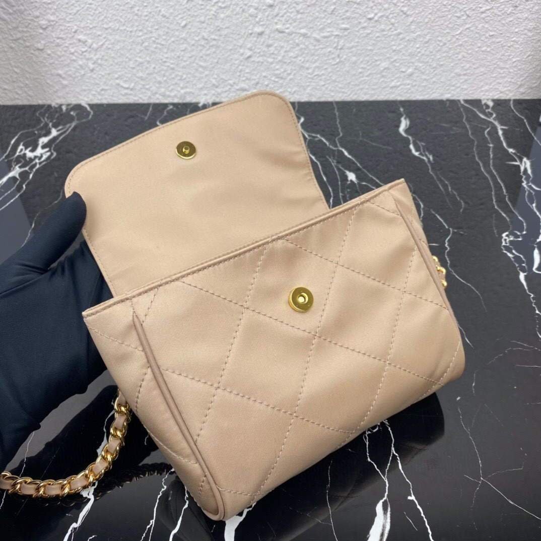 replica handbags, knock off purses, knockoff handbags, fake designer handbags, replica designer handbags, replica handbags,high quality replica designer handbags, Replica Prada Nylon Vintage Chain rhombus stray Bag 1BD619 Apricot