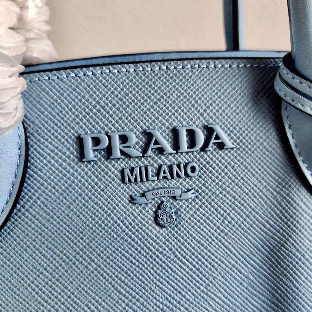 65325955cdc8e.jpg Replica Prada 1BA269 Saffiano Leather Prada Monochrome Bag Blue