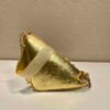 Replica Prada Leather Prada Triangle shoulder bag 1BH190 Gold