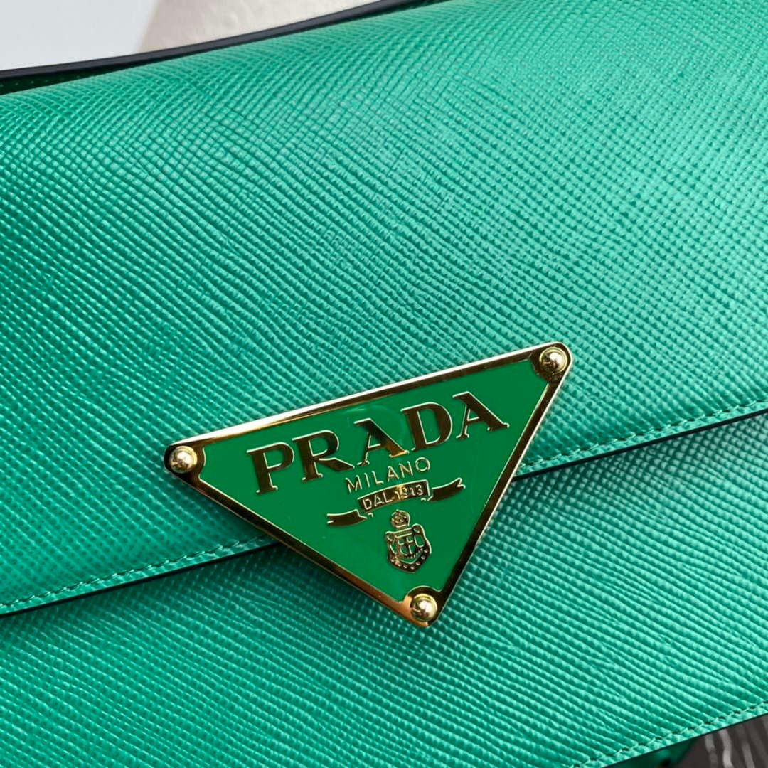 Replica Prada 1BD320 Prada Emblème Saffiano Shoulder Bag Green