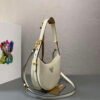 Replica Prada 1BC194 Prada Arqué Leather Shoulder Bag White