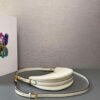 Replica Prada 1BC194 Prada Arqué Leather Shoulder Bag White