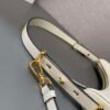 Replica Prada 1BC194 Prada Arqué Leather Shoulder Bag White