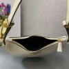 Replica Prada 1BC194 Prada Arqué Leather Shoulder Bag White