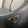 Replica Prada 1BC194 Prada Arqué Leather Shoulder Bag Black