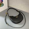 Replica Prada 1BC194 Prada Arqué Leather Shoulder Bag Black