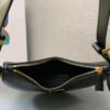 Replica Prada 1BC194 Prada Arqué Leather Shoulder Bag Black