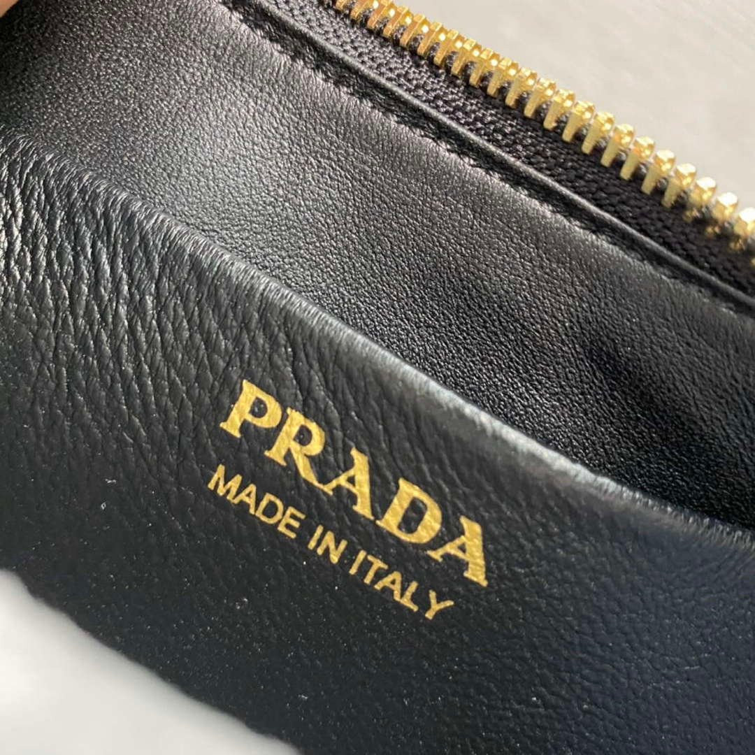 Replica Prada 1BC194 Prada Arqué Leather Shoulder Bag Black