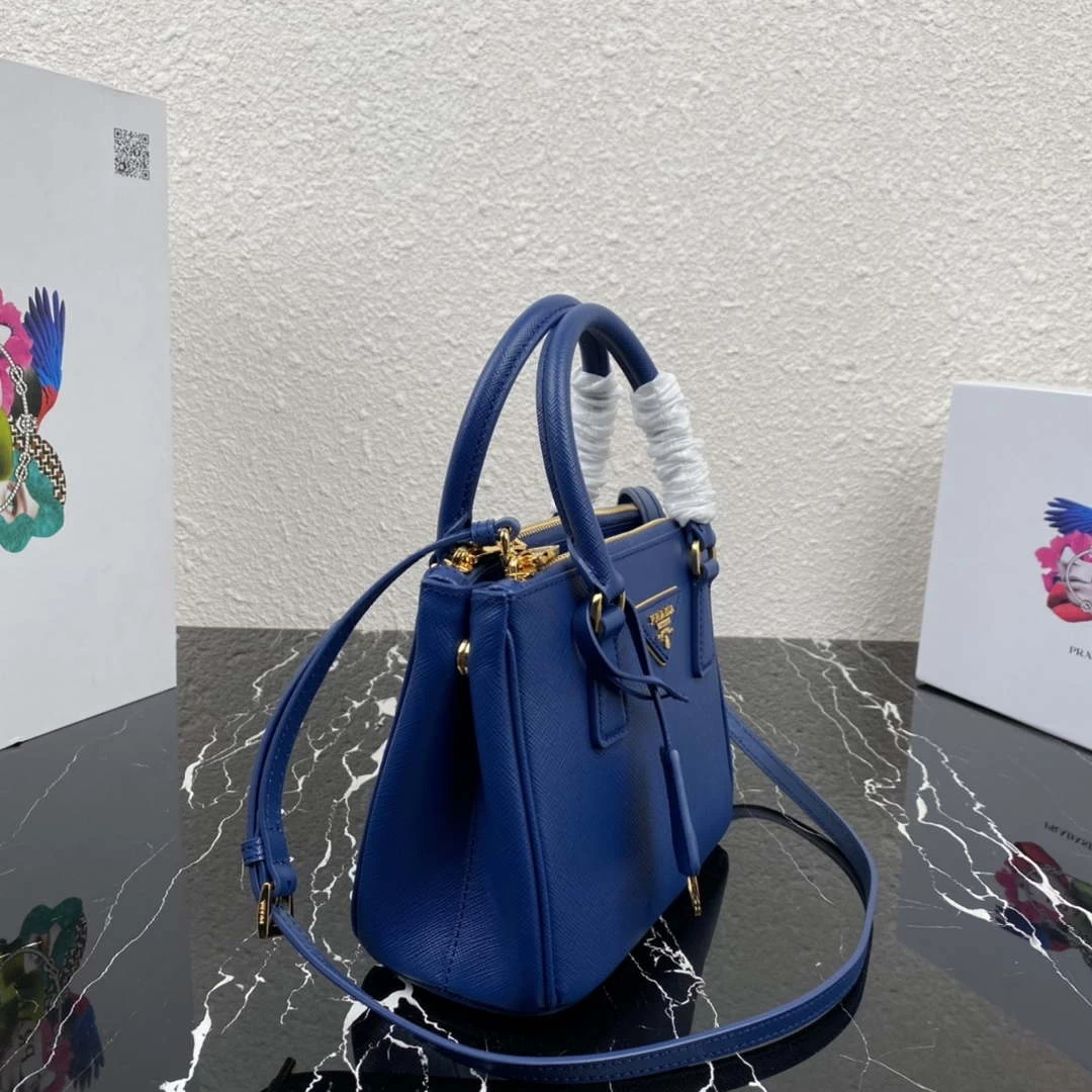 Replica Prada 1BA906 Prada Galleria Saffiano leather mini-bag Light Blue