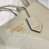 Replica Prada 1BA379 Small leather Prada Symbole bag with topstitching White