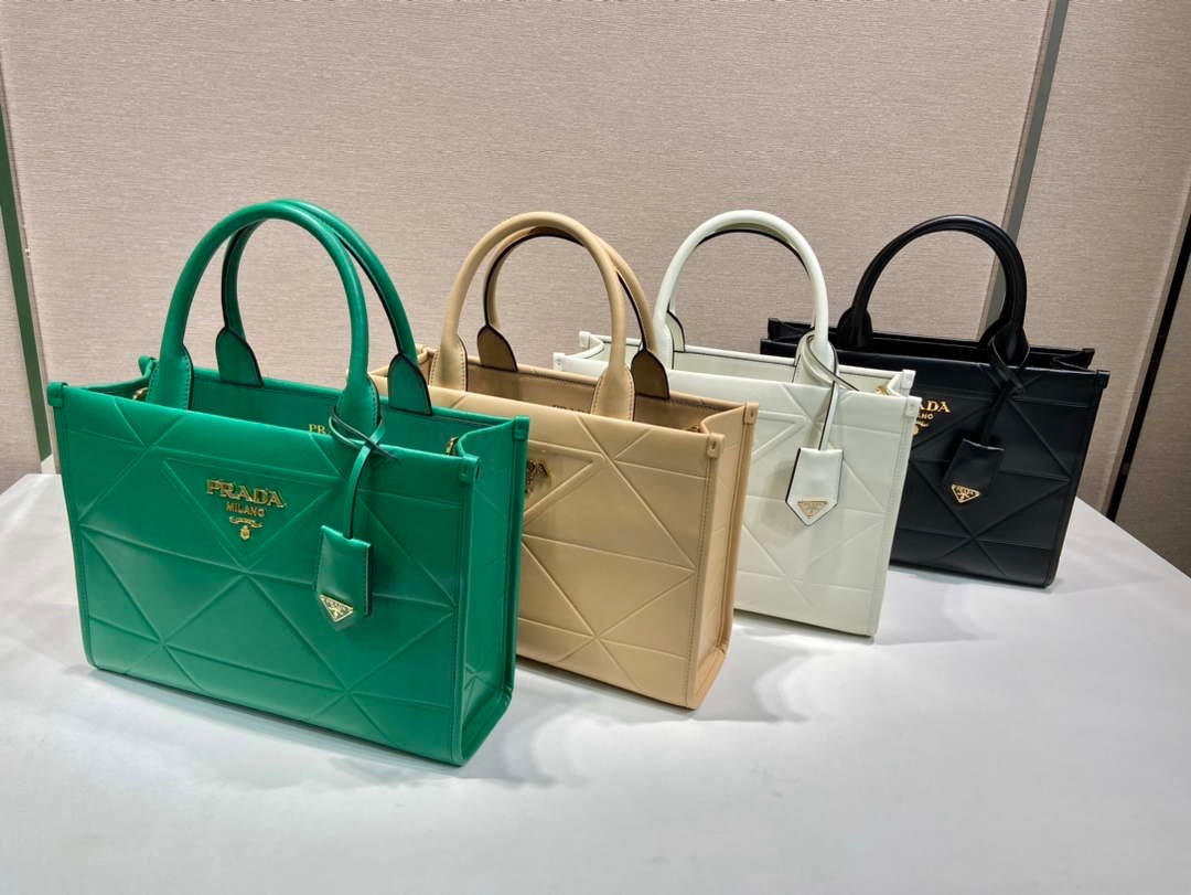 Replica Prada 1BA379 Small leather Prada Symbole bag with topstitching Black