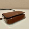 Replica Prada 2VD061 Black Brushed Leather Mini-bag With Shoulder Strap Brown