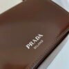 Replica Prada 2VD061 Black Brushed Leather Mini-bag With Shoulder Strap Brown