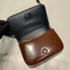 Replica Prada 2VD061 Black Brushed Leather Mini-bag With Shoulder Strap Brown