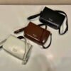 Replica Prada 2VD061 Black Brushed Leather Mini-bag With Shoulder Strap Brown