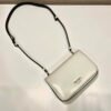 Replica Prada 2VD061 Black Brushed Leather Mini-bag With Shoulder Strap White