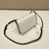 Replica Prada 2VD061 Black Brushed Leather Mini-bag With Shoulder Strap White