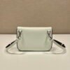 Replica Prada 2VD061 Black Brushed Leather Mini-bag With Shoulder Strap White