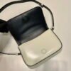 Replica Prada 2VD061 Black Brushed Leather Mini-bag With Shoulder Strap White