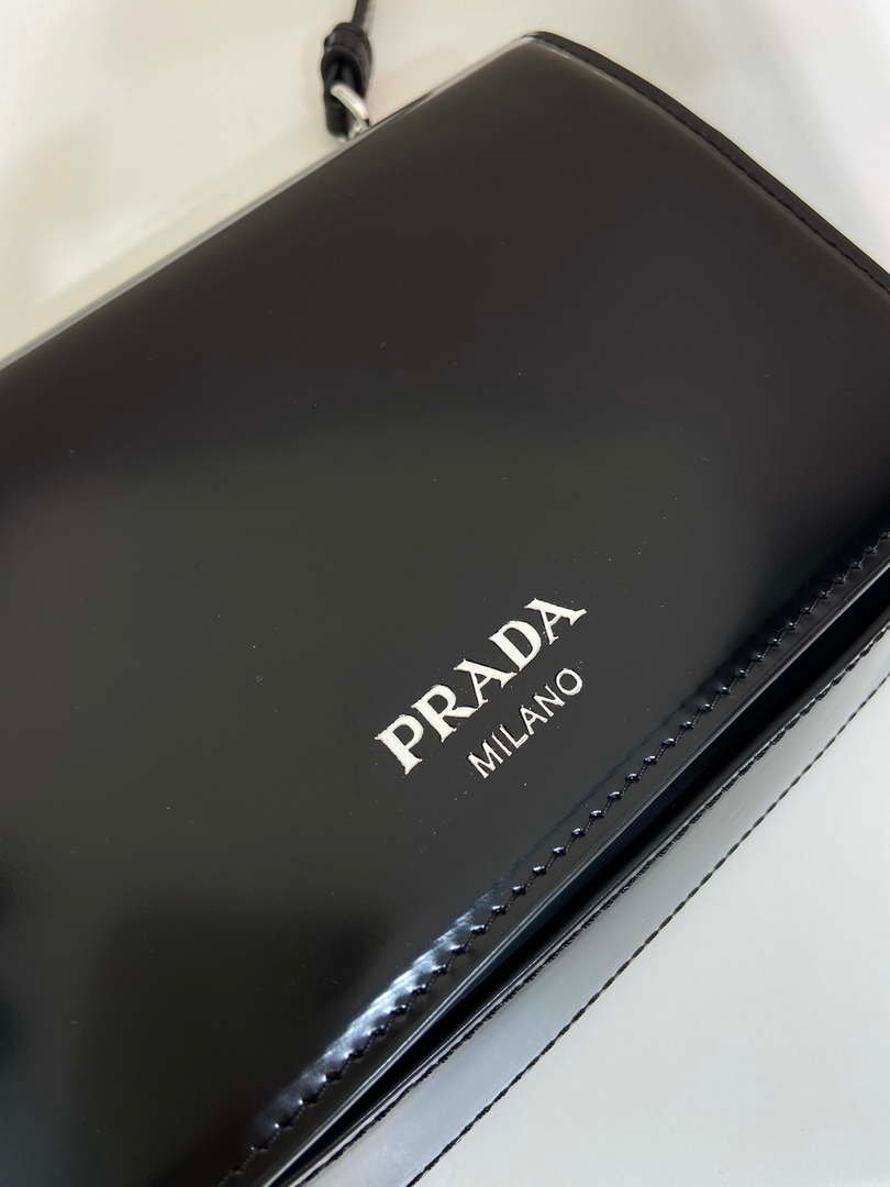 Replica Prada 2VD061 Black Brushed Leather Mini-bag With Shoulder Strap Black