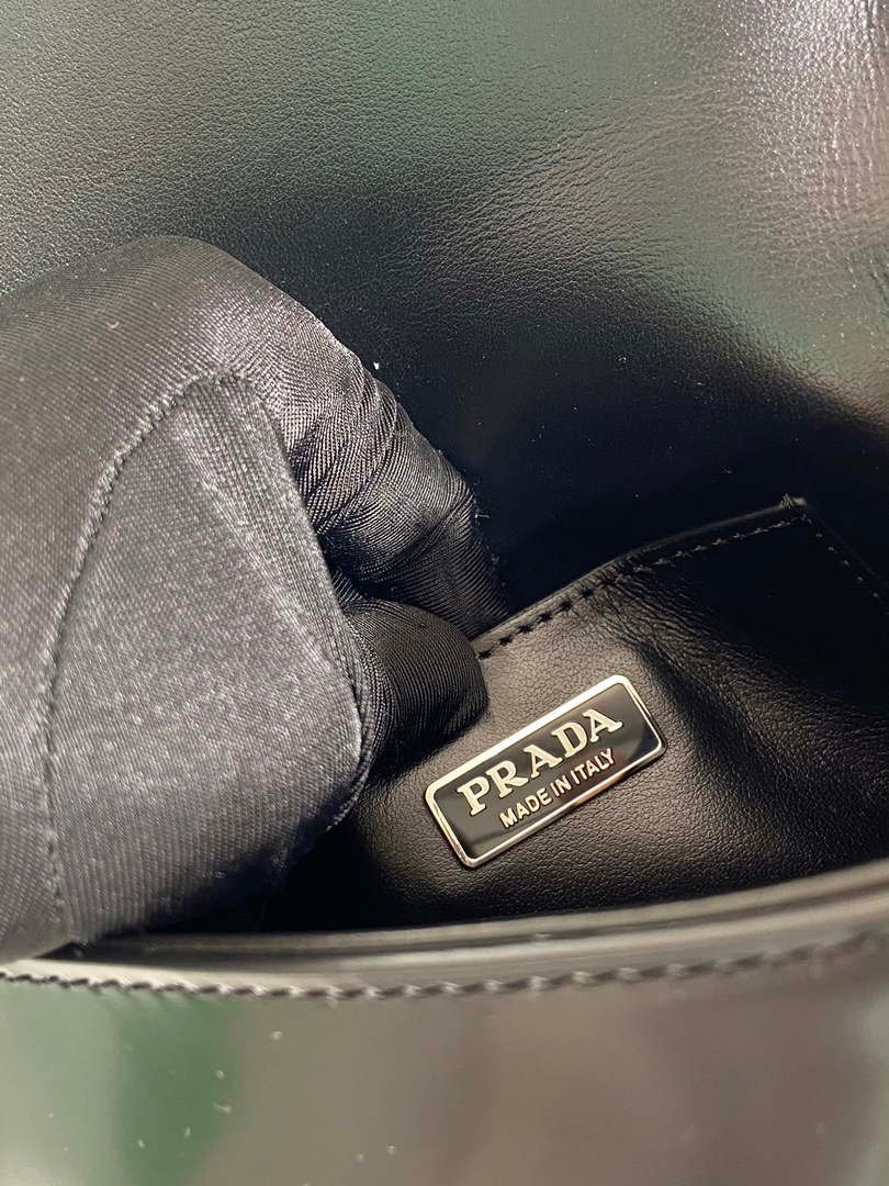 Replica Prada 2VD061 Black Brushed Leather Mini-bag With Shoulder Strap Black