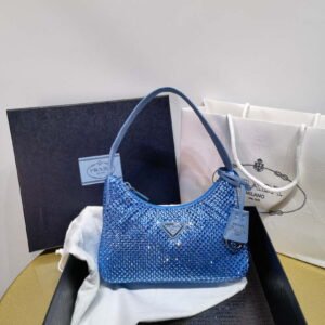 Replica Prada 1NE515 Satin mini-bag with artificial crystals Pink