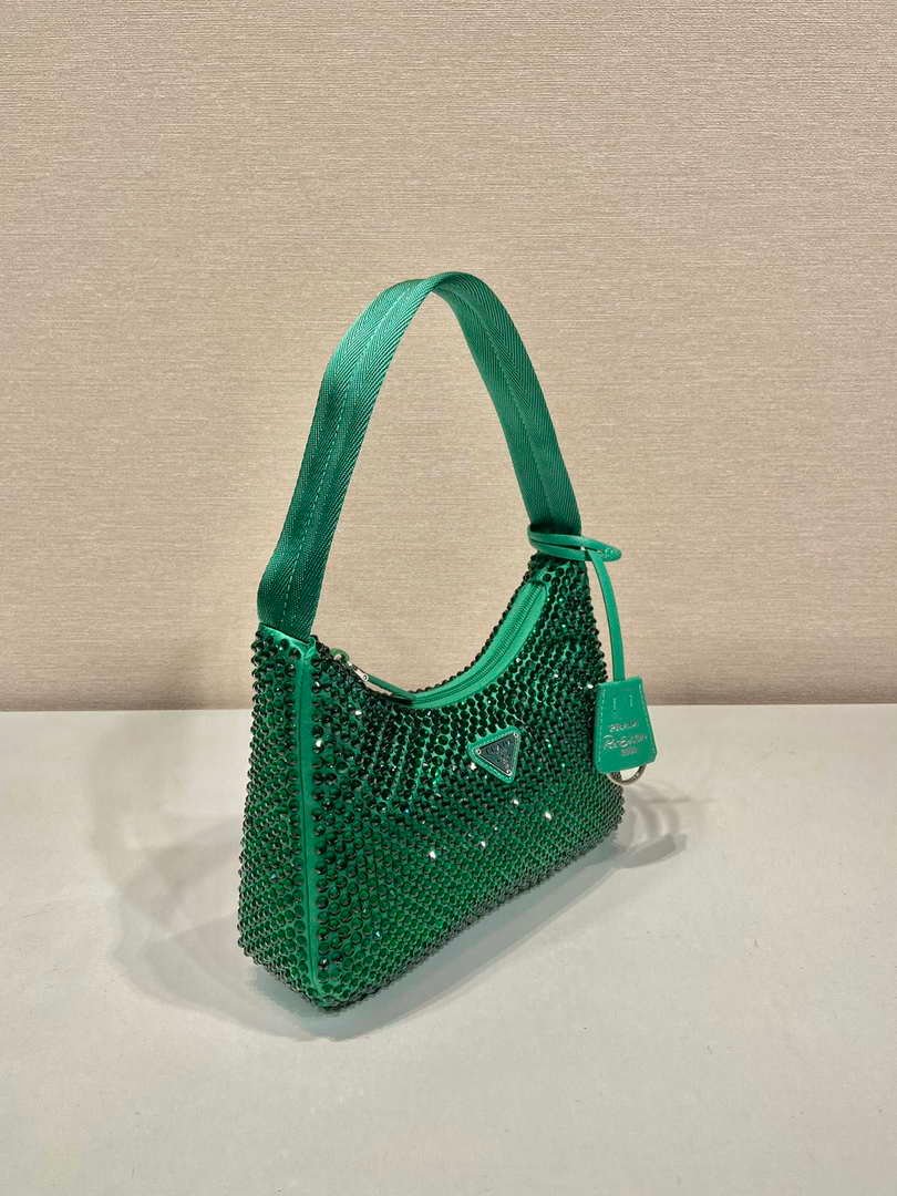 65325b269ec62.jpg Replica Prada 1NE515 Satin mini-bag with artificial crystals Jade green