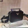 Replica Prada 2VH070 Saffiano Black leather Prada Brique bag