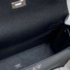 Replica Hermes Evercolor Kelly Danse II 22cm Leather Crossbody Bag H20371 Black Silver