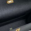 Replica Hermes Evercolor Kelly Danse II 22cm Leather Crossbody Bag H20370 Black