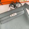 Replica Hermes Evercolor Kelly Danse II 22cm Leather Crossbody Bag H20369 Gray Silver
