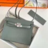 Replica Hermes Evercolor Kelly Danse II 22cm Leather Crossbody Bag H20369 Gray Silver