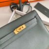 Replica Hermes Evercolor Kelly Danse II 22cm Leather Crossbody Bag H20368 Gray