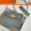 Replica Hermes Evercolor Kelly Danse II 22cm Leather Crossbody Bag H20368 Gray
