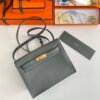 Replica Hermes Evercolor Kelly Danse II 22cm Leather Crossbody Bag H20368 Gray