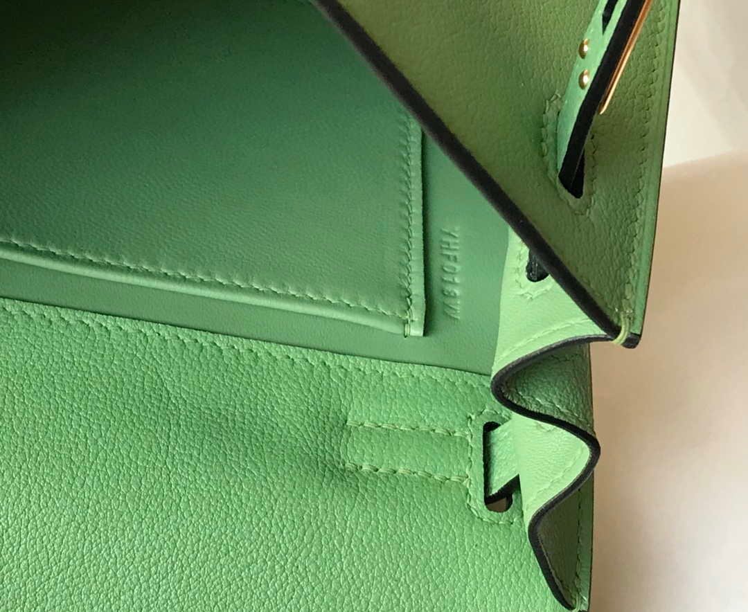Replica Hermes Kelly Danse 22cm Leather Bag 20362 Avocado Green