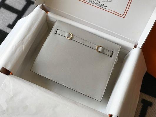 Replica Hermes Kelly Danse 22cm Leather Bag 20360 Gray